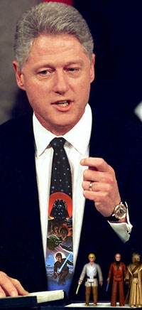 President Clinton announces his <I>Star Wars</I>-related leave of absence before members of Congress.